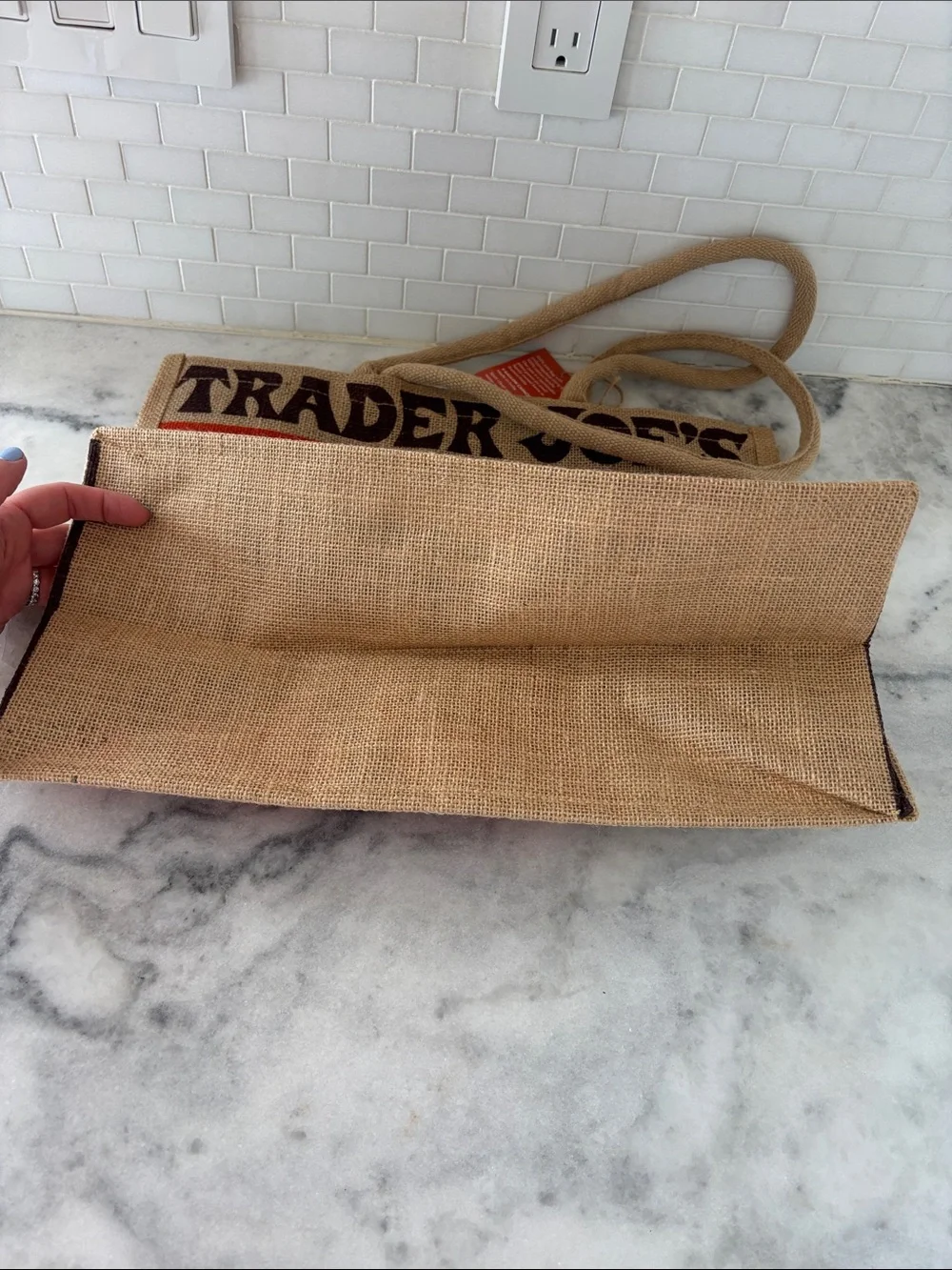 1967 Coffee Beans Jute Tote Bag - Tan/Brown/Red/Green